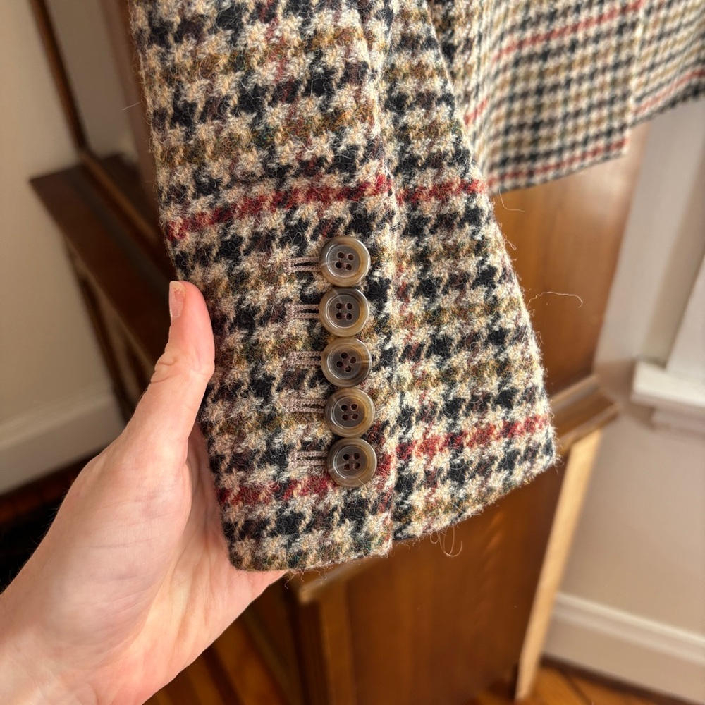 J. Crew Regent Houndstooth Wool Blazer with RhinestoneCollar - Picture 7 of 7